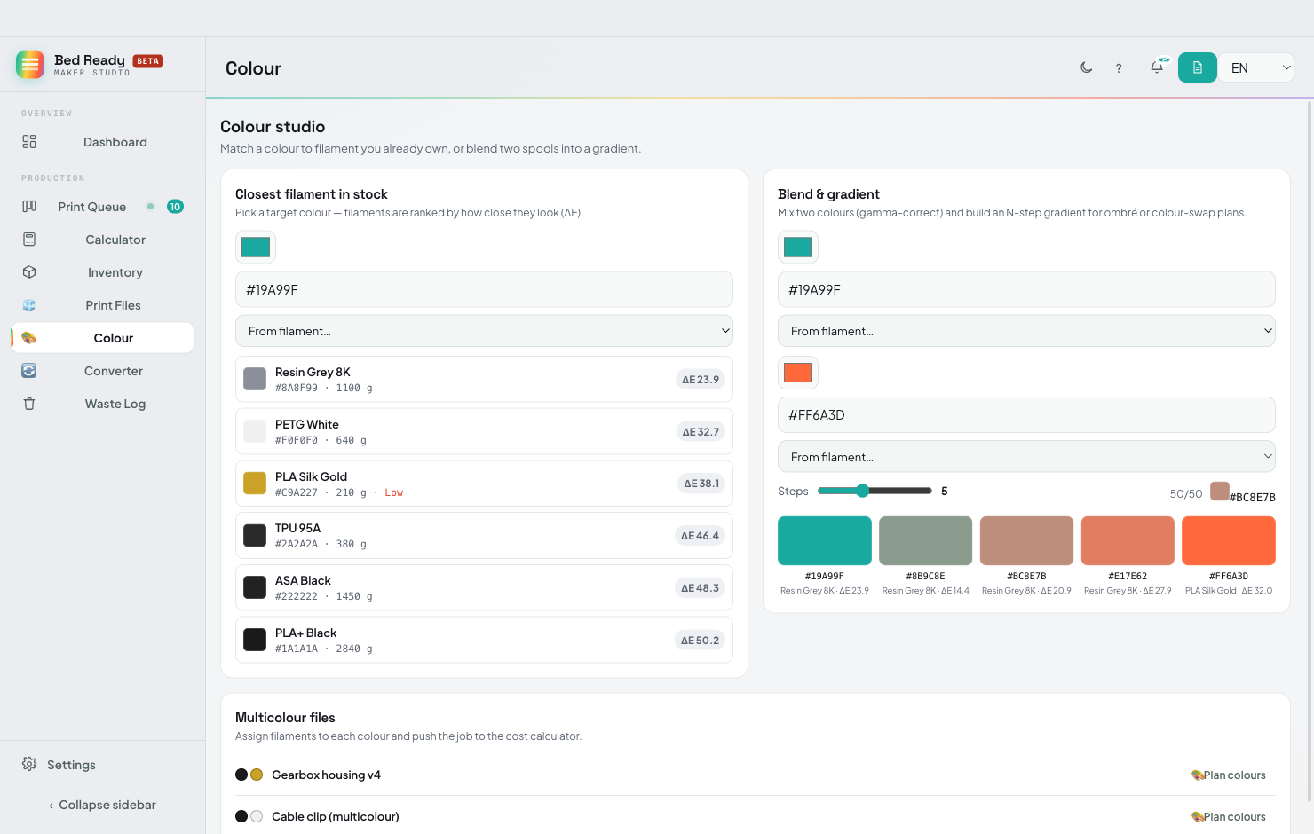 BedReady desktop app — Color Studio